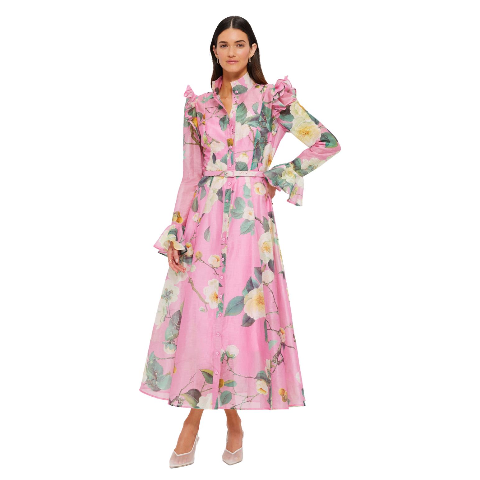 LEO LIN Katrina Butterfly Sleeve Midi Dress